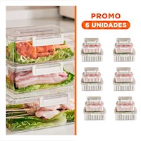Pack6 Agrupacion 3 para Mantener Alimentos Frescos 700 Ml 1700 Ml 3300 Ml